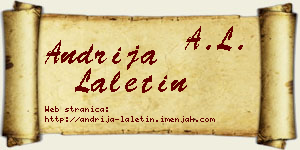 Andrija Laletin vizit kartica